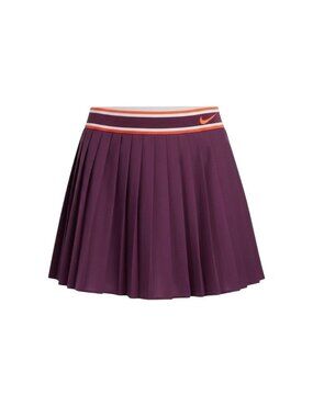 Nike Womens Purple Dri-Fit Tennis Pleated Skort With Orange Trim Size L